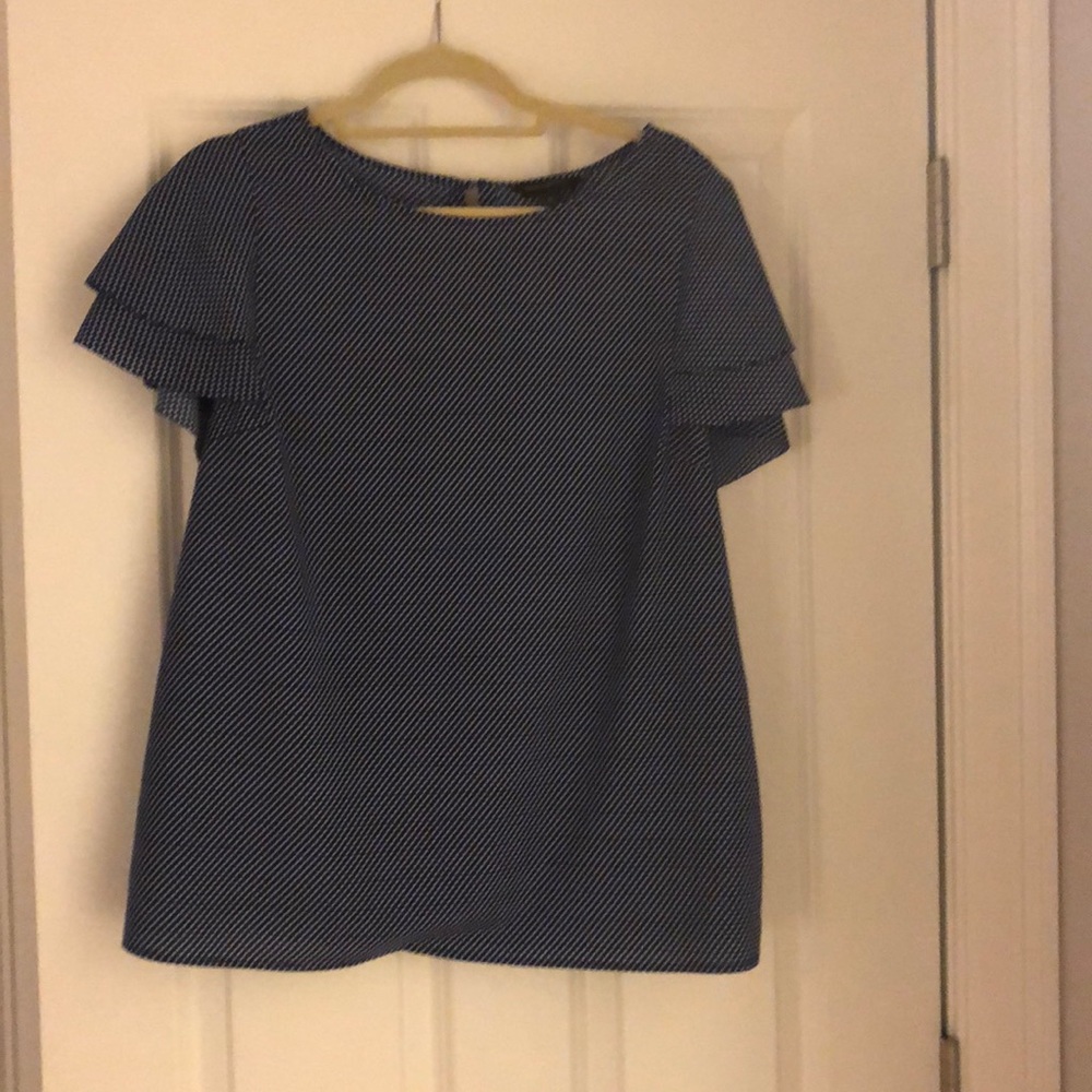 Banana Republic - Navy & White Polka Dot Blouse